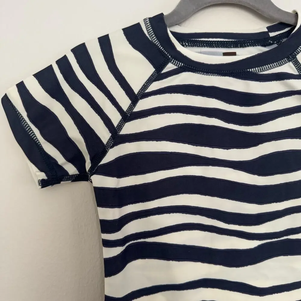 Tea Collection Zebra Print Rash Guard, UPF 40